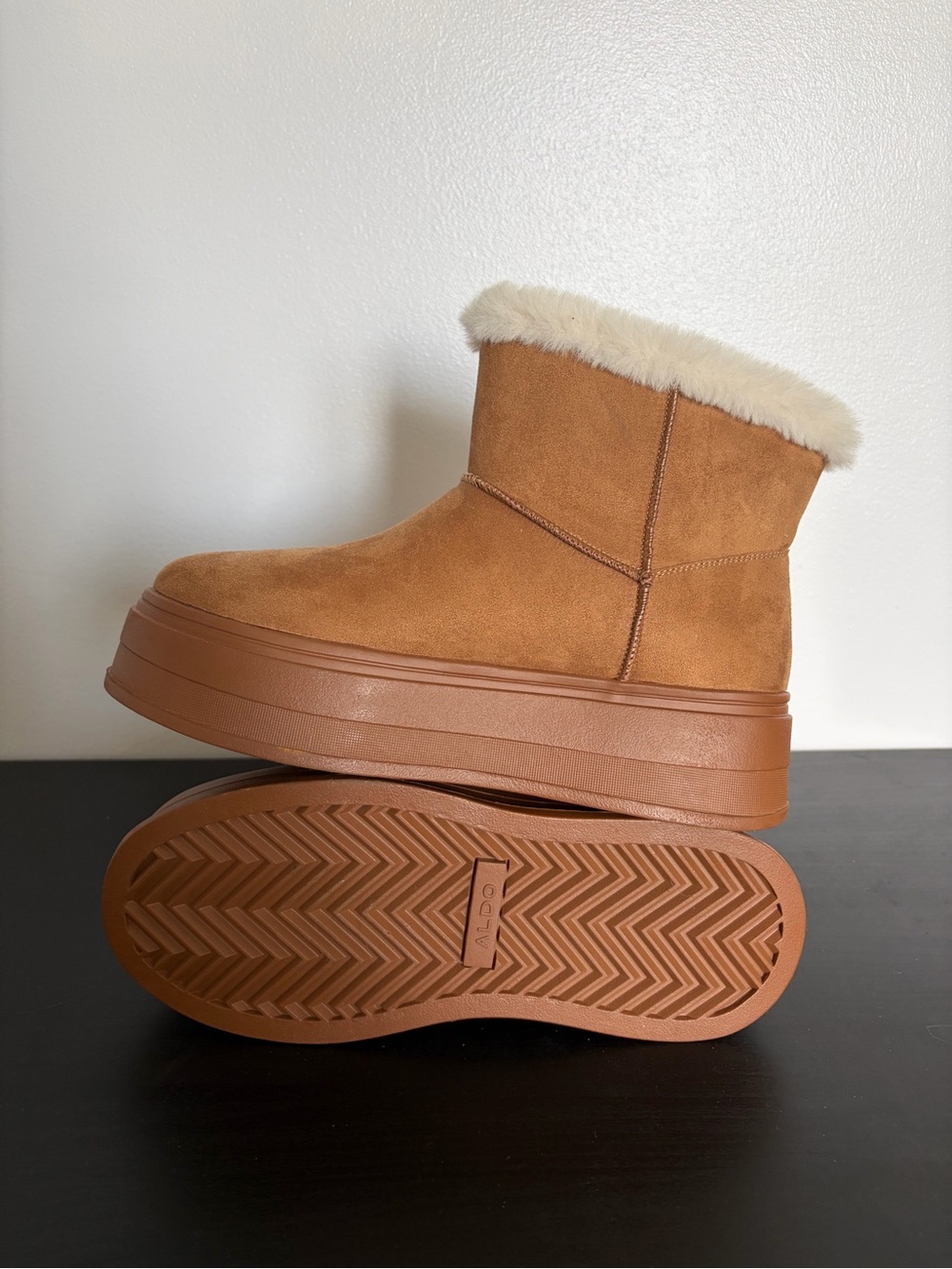 Aldo Tan Suede Platform Ankle Boots